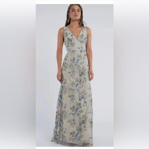 Jenny Yoo - Tatum Enchanted Floral Blue Agate Dress Size 8